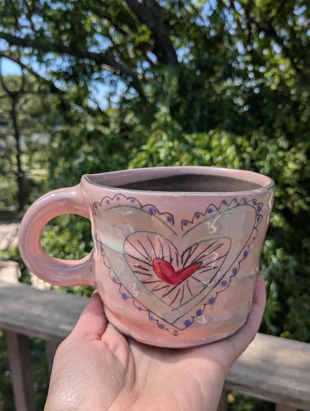 Z Pots Ceramic Pink Heart Mug